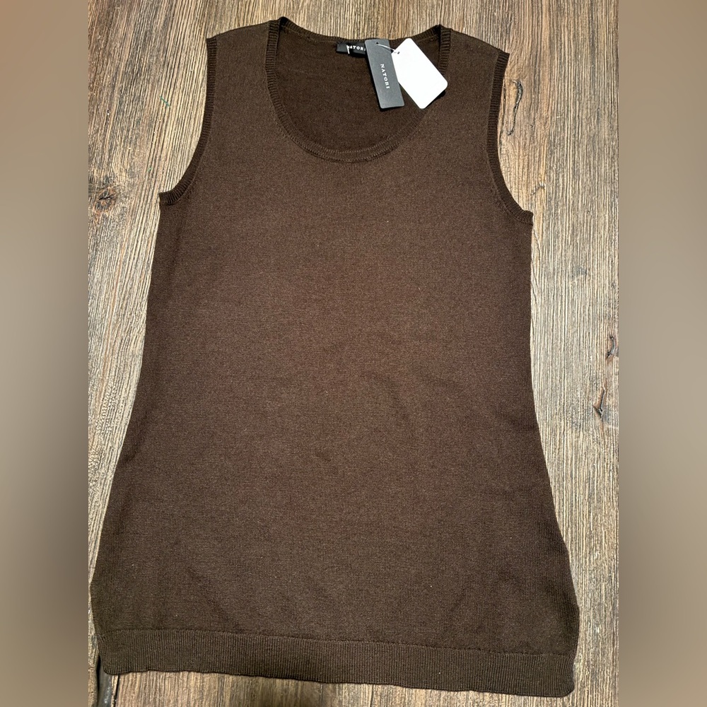 Natori Dark Brown Sleeveless Top